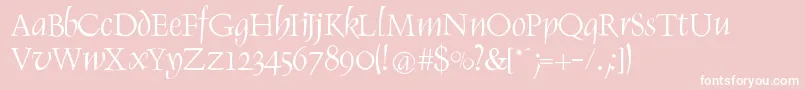 RenaissItalic-Schriftart – Weiße Schriften auf rosa Hintergrund