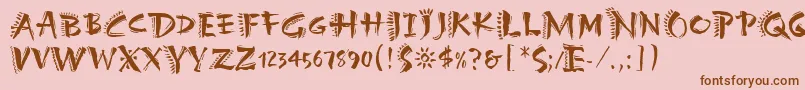 CarumbaHotCapsLetPlain.1.0 Font – Brown Fonts on Pink Background