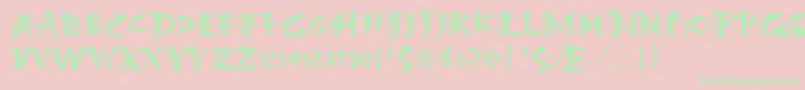 CarumbaHotCapsLetPlain.1.0 Font – Green Fonts on Pink Background