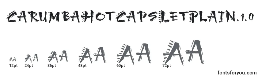 CarumbaHotCapsLetPlain.1.0 Font Sizes