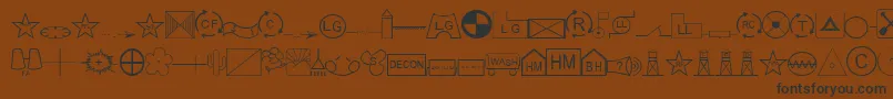Шрифт EsriSds1.951 – чёрные шрифты на коричневом фоне