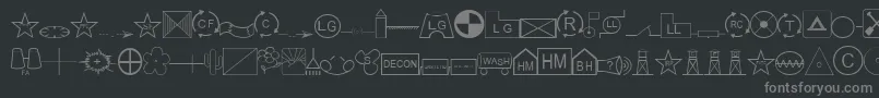 Fonte EsriSds1.951 – fontes cinzas em um fundo preto