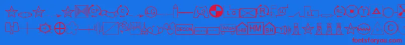 EsriSds1.951 Font – Red Fonts on Blue Background