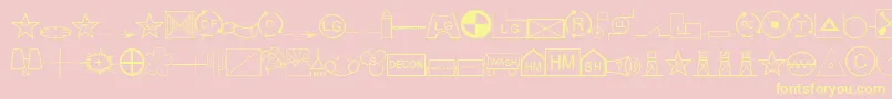 EsriSds1.951 Font – Yellow Fonts on Pink Background