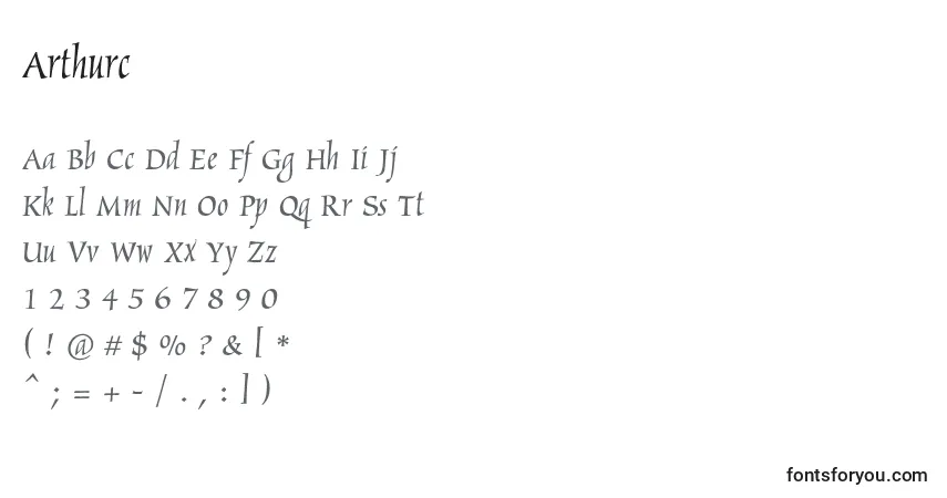 Шрифт Arthurc – алфавит, цифры, специальные символы