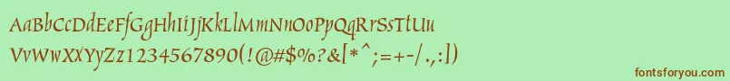 Шрифт Arthurc – коричневые шрифты на зелёном фоне
