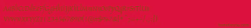 Arthurc Font – Brown Fonts on Red Background