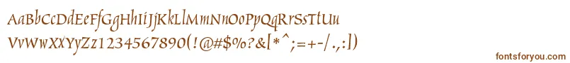 Arthurc-fontti – ruskeat fontit valkoisella taustalla