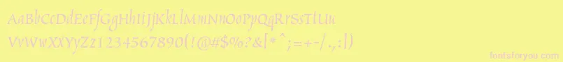 Шрифт Arthurc – розовые шрифты на жёлтом фоне