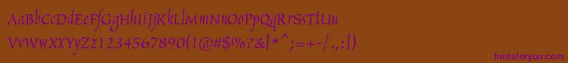Arthurc Font – Purple Fonts on Brown Background