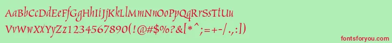 Arthurc-fontti – punaiset fontit vihreällä taustalla