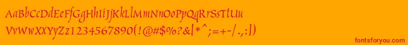 Arthurc Font – Red Fonts on Orange Background
