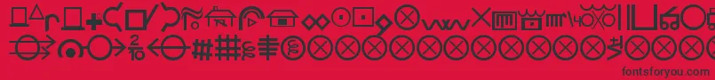 フォントHobosign – 赤い背景に黒い文字