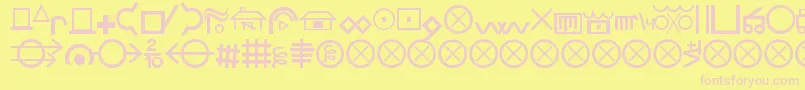 フォントHobosign – ピンクのフォント、黄色の背景