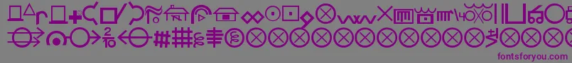 フォントHobosign – 紫色のフォント、灰色の背景
