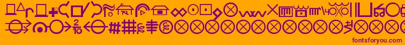 Hobosign Font – Purple Fonts on Orange Background
