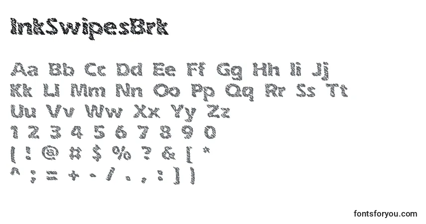 A fonte InkSwipesBrk – alfabeto, números, caracteres especiais