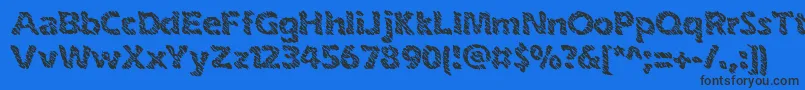 InkSwipesBrk-Schriftart – Schwarze Schriften auf blauem Hintergrund