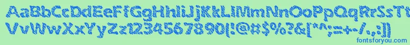 InkSwipesBrk Font – Blue Fonts on Green Background