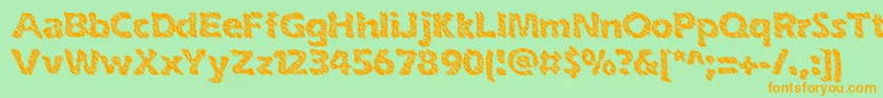 InkSwipesBrk-Schriftart – Orangefarbene Schriften auf grünem Hintergrund