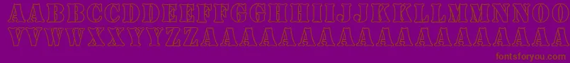 BoneyardArmy-Schriftart – Braune Schriften auf violettem Hintergrund