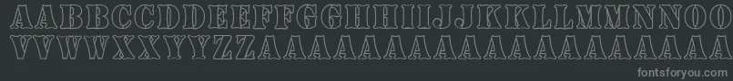 BoneyardArmy-fontti – harmaat kirjasimet mustalla taustalla