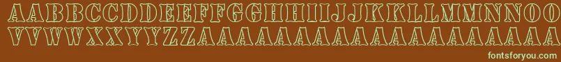 BoneyardArmy-fontti – vihreät fontit ruskealla taustalla