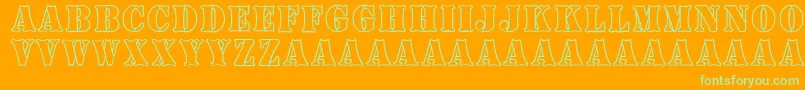 BoneyardArmy-fontti – vihreät fontit oranssilla taustalla