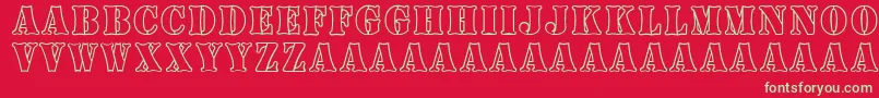 BoneyardArmy-Schriftart – Grüne Schriften auf rotem Hintergrund