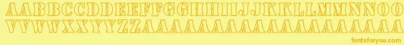 BoneyardArmy-fontti – oranssit fontit keltaisella taustalla
