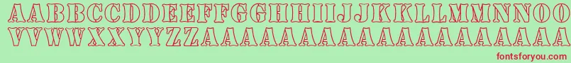 BoneyardArmy-fontti – punaiset fontit vihreällä taustalla