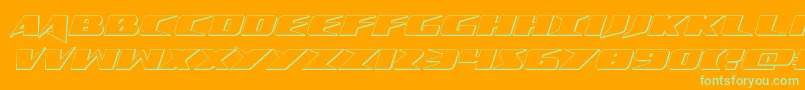 Crimesyndicate3D-Schriftart – Grüne Schriften auf orangefarbenem Hintergrund