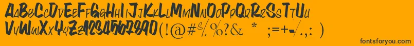 LynaKety Font – Black Fonts on Orange Background