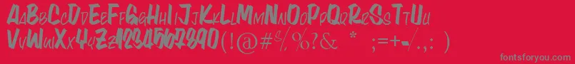 LynaKety Font – Gray Fonts on Red Background