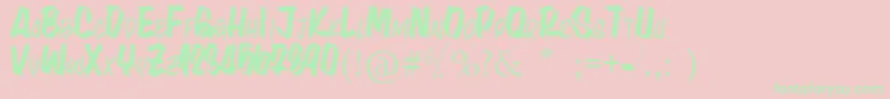 LynaKety Font – Green Fonts on Pink Background