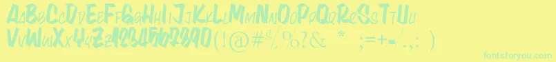 LynaKety Font – Green Fonts on Yellow Background
