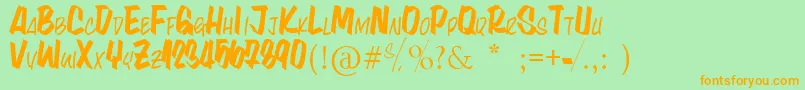 LynaKety Font – Orange Fonts on Green Background