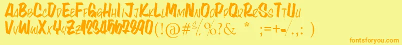 LynaKety Font – Orange Fonts on Yellow Background