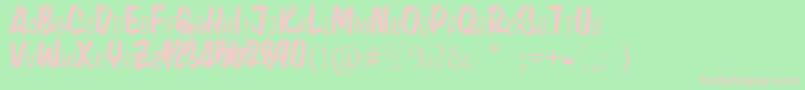 LynaKety Font – Pink Fonts on Green Background