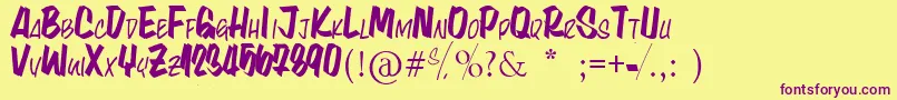 LynaKety Font – Purple Fonts on Yellow Background