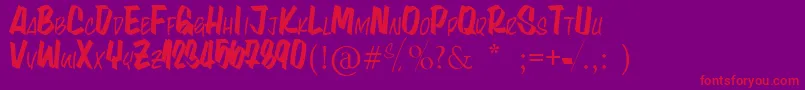 LynaKety Font – Red Fonts on Purple Background