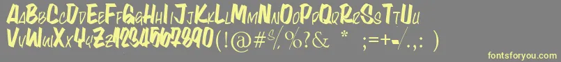 LynaKety Font – Yellow Fonts on Gray Background