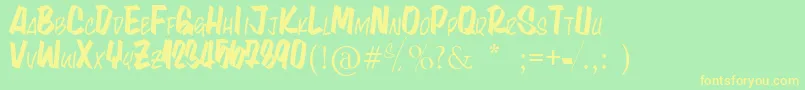 LynaKety Font – Yellow Fonts on Green Background