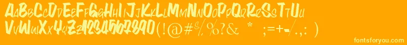 LynaKety Font – Yellow Fonts on Orange Background
