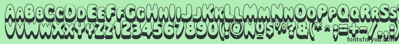 Magicalmysterytouroutlinesh Font – Black Fonts on Green Background