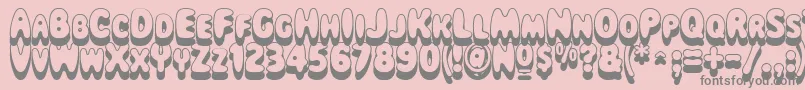 フォントMagicalmysterytouroutlinesh – ピンクの背景に灰色の文字