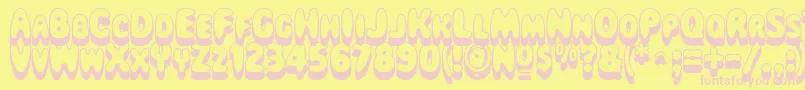 Magicalmysterytouroutlinesh Font – Pink Fonts on Yellow Background