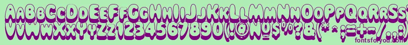 Magicalmysterytouroutlinesh Font – Purple Fonts on Green Background