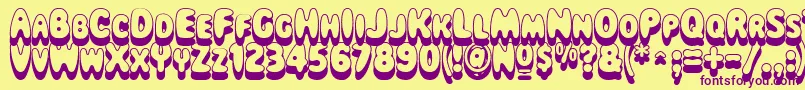 Magicalmysterytouroutlinesh Font – Purple Fonts on Yellow Background