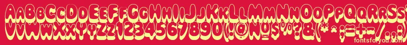 Magicalmysterytouroutlinesh Font – Yellow Fonts on Red Background